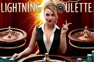 Lightning Roulette oyununun elektrik efektli rulet masası ve çarpan göstergeleri